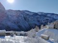Panoram di Patoco con neve e sole