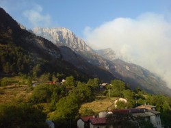 Incendio Boshivo  nel Val Raccolana 6 August 2014